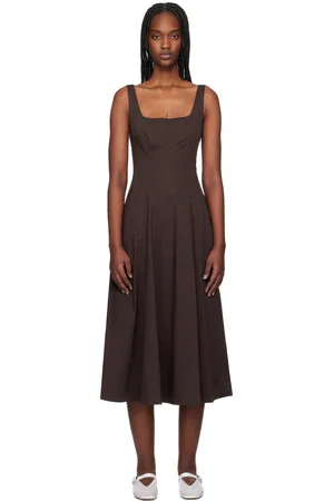 Staud Robe midi Wells brune