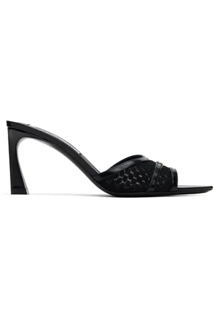 Victoria Beckham Sandales à talon noires à bride à logo