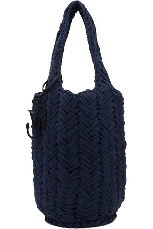 J.W.Anderson Cabas bleu marine en tricot