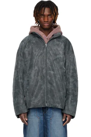 JUUN.J Blouson rembourré gris en organza