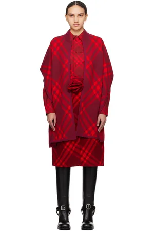 Burberry Manteau rouge à carreaux