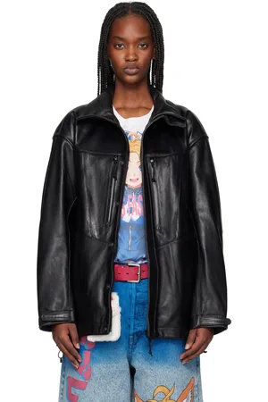DOUBLET Blouson Mountain noir en cuir