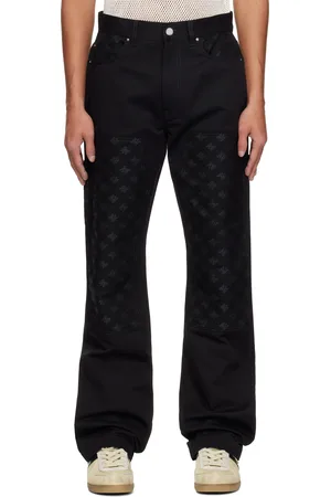 AMIRI Jean menuisier noir à motif à quadrigrammes en jacquard