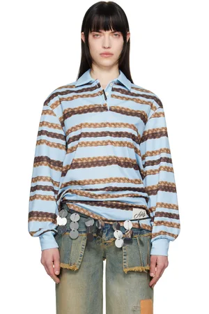 Andersson Bell Polo bleu à rayures de style tresse