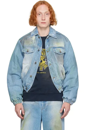 EgonLab Blouson aviateur rembourré bleu en denim