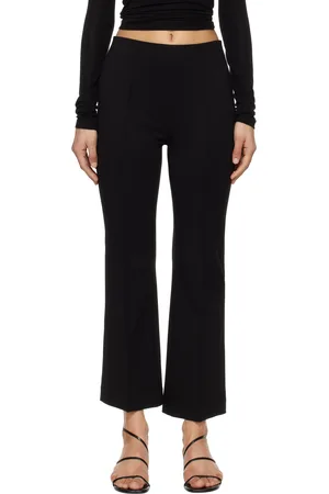 RAG&BONE Pantalon évasé et ajusté Irina noir en point de Rome