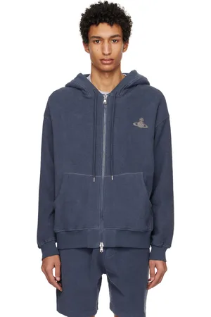 Vivienne Westwood Pull à capuche bleu à logo brodé