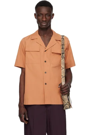 DRIES VAN NOTEN Chemise brun clair à fentes