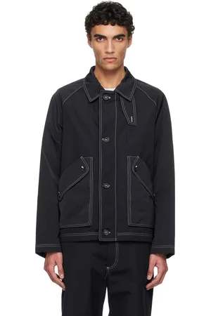 Thom Browne Blouson militaire écourté bleu marine en popeline typewriter