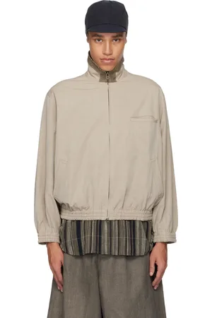 Aviva Jifei Xue Blouson de survêtement beige en coton teint en fil