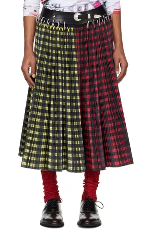 Chopova Lowena Jupe midi rouge et rouge à panneaux et à mousquetons