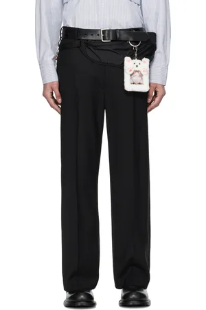 DOUBLET Pantalon façon tailleur noir à sac-ceinture