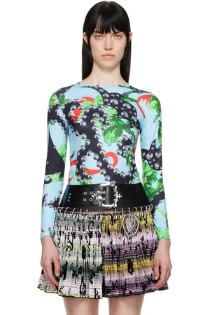 Chopova Lowena T-shirt ajusté Spangle Tangle bleu en jersey