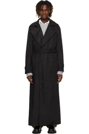 DRIES VAN NOTEN Trench noir à double boutonnage
