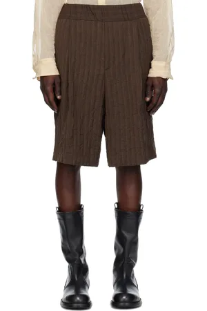 DRIES VAN NOTEN Bermuda brun à plis