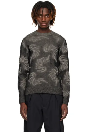 DRIES VAN NOTEN Pull noir à motif graphique en jacquard