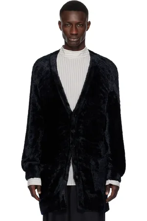 DRIES VAN NOTEN Cardigan bleu marine en viscose