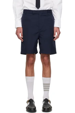 Thom Browne Short chino utilitaire bleu marine en popeline typewriter