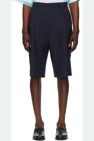 DRIES VAN NOTEN Short façon costume bleu marine en laine