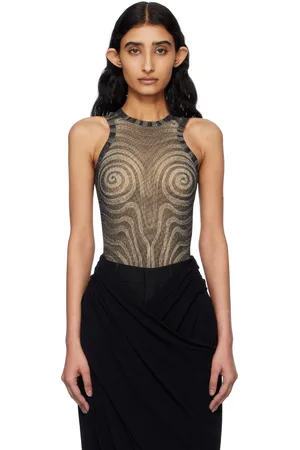 Jean Paul Gaultier Justaucorps noir à motif en spirale