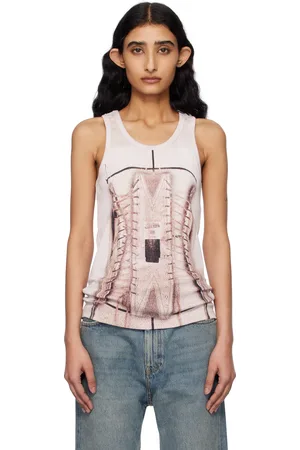 Jean Paul Gaultier Débardeur rose à image de corset trompe l