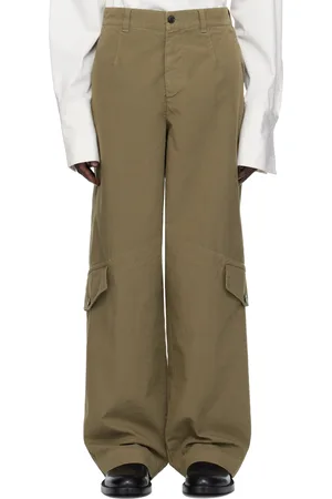 DRIES VAN NOTEN Pantalon cargo kaki en coton