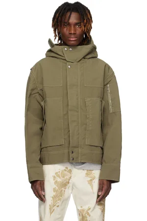 DRIES VAN NOTEN Blouson kaki à poches à rabat