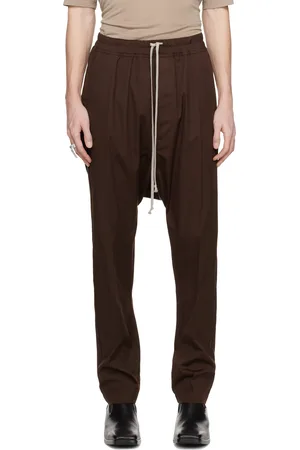 Rick Owens Pantalon long brun à cordon coulissant - Hollywood