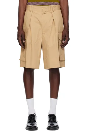 DRIES VAN NOTEN Short cargo beige à plis
