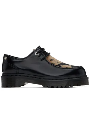 Dr. Martens Derbys Zeffir noires en cuir avec poils Buttero à semelle Bex