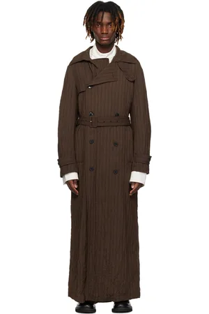 DRIES VAN NOTEN Trench brun à double boutonnage