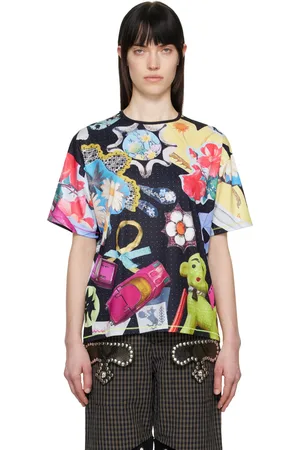 Chopova Lowena T-shirt surdimensionné noir à images