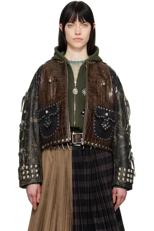 Chopova Lowena Blouson Afterclap brun en cuir