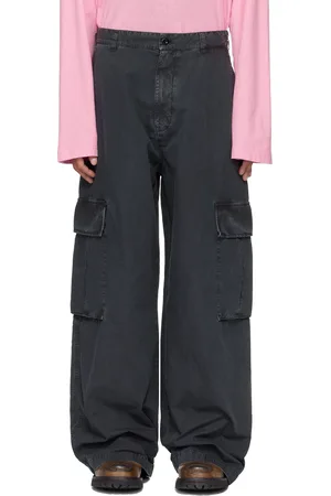 Acne Studios Pantalon cargo noir en tissu antidéchirures
