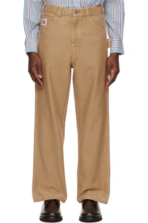 BODE Pantalon brun à passant à logo Knolly Brook brodé