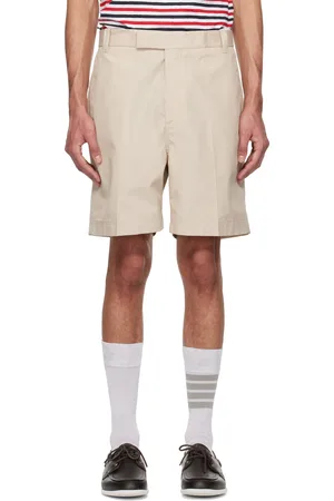 Thom Browne Short chino utilitaire beige en popeline typewriter