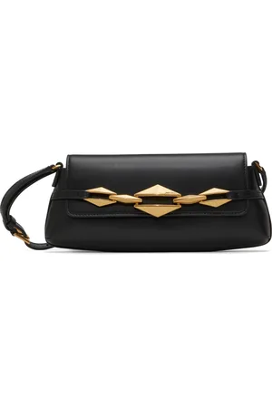 Jimmy Choo Petit sac à bandoulière horizontal noir à ferrures losangiques