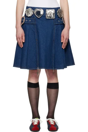 Chopova Lowena Minijupe Biggity bleu marine en denim