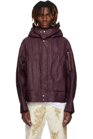 DRIES VAN NOTEN Blouson mauve à poches à rabat