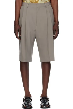 DRIES VAN NOTEN Short gris à plis