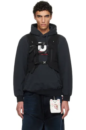 DOUBLET Pull à capuche noir à veste de randonnée