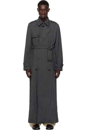 DRIES VAN NOTEN Trench bleu marine à double boutonnage