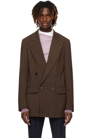 DRIES VAN NOTEN Veston brun à double boutonnage