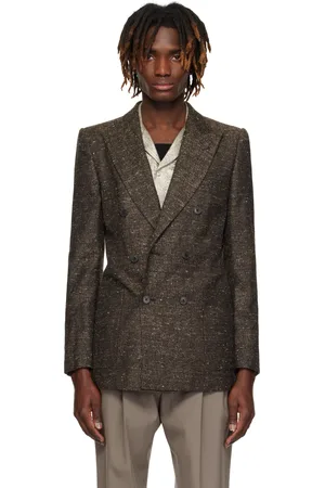 DRIES VAN NOTEN Veston brun à revers cranté