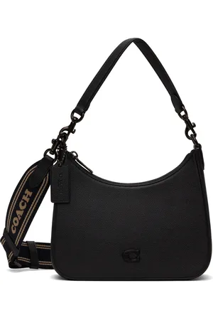 Coach Sac à bandoulière noir en canevas emblématique