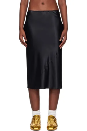 DRIES VAN NOTEN Jupe midi noire en soie
