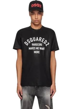 Dsquared2 T-shirt noir en coton enduit