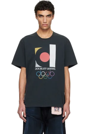 DOUBLET T-shirt noir à logo 