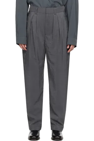 LEMAIRE Pantalon souple gris à plis