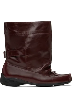 OPEN YY Bottines décontractées de style ballerine bourgogne